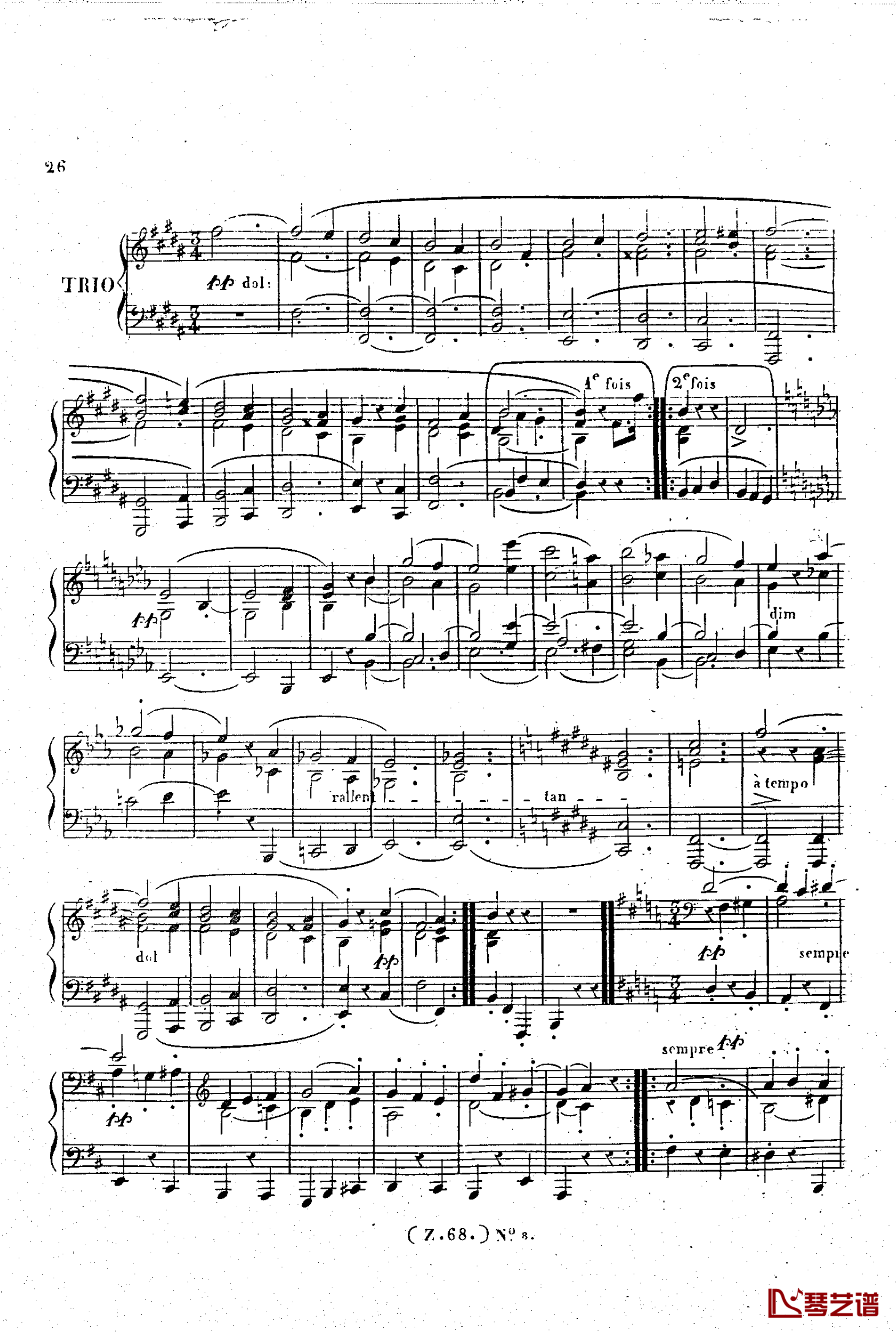  d小调第六钢琴奏鸣曲 Op.124钢琴谱-车尔尼-Czerny